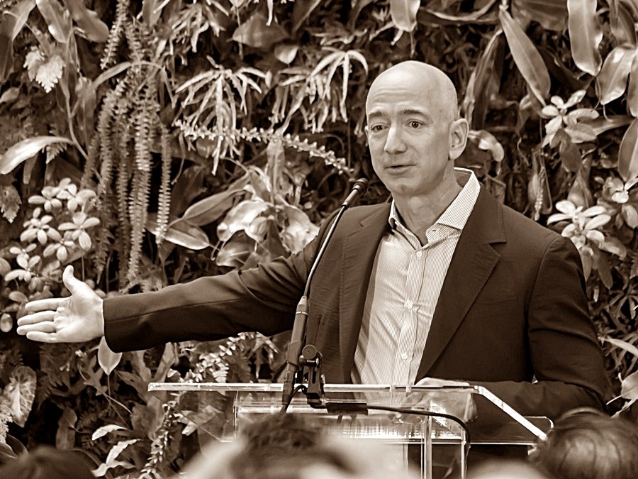 Jeff Bezos at Amazon Spheres Grand Opening in Seattle