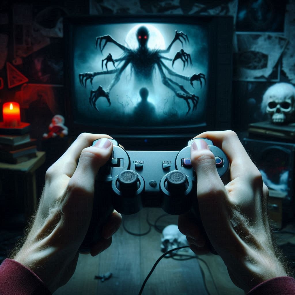 un videojuego controlando al jugador algo oscuro y preocupante
